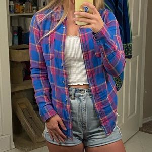 💰2for$15💰Blue, Pink, & Orange Flannel